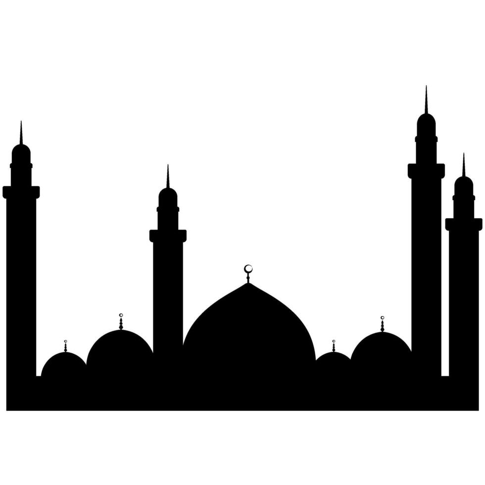 maan moskee sillhouette vector illustratie