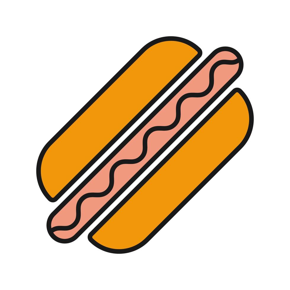 Amerikaanse hotdog kleur icoon vector