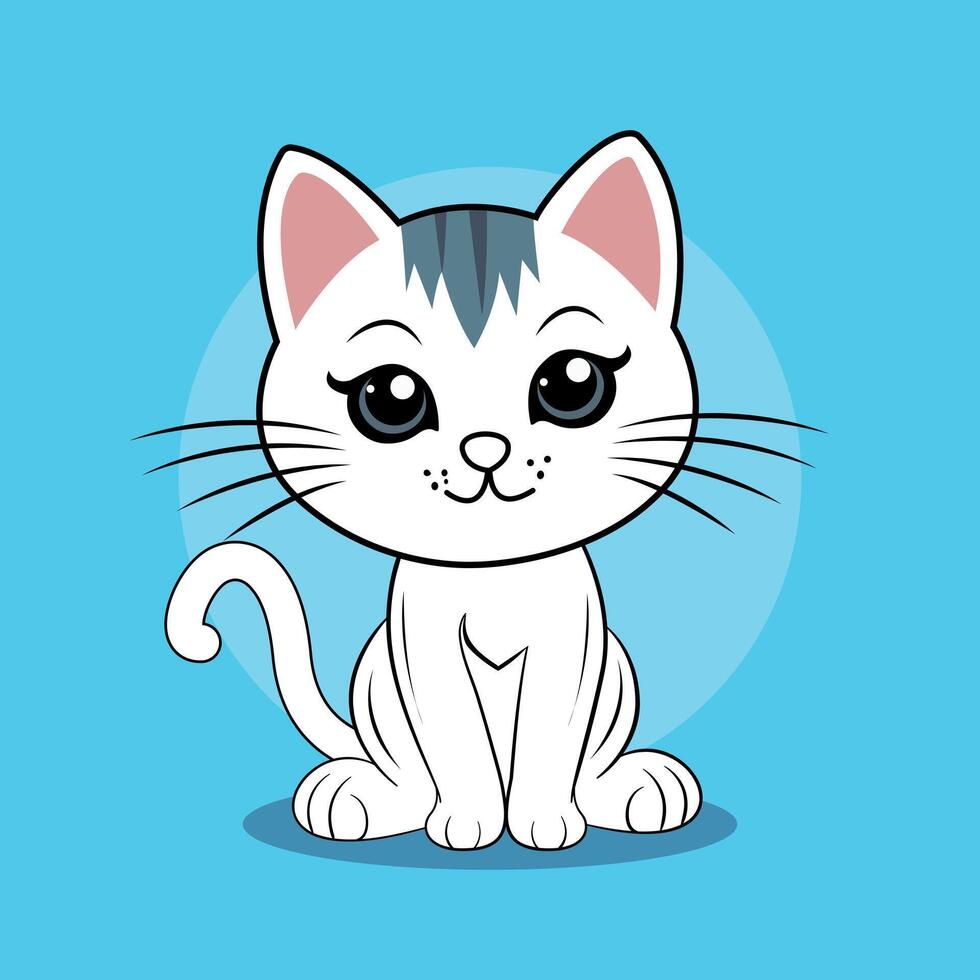 vector kunst van een schattig kattenoppas tekenfilm vlak tekenfilm illustratie. schattig kattenoppas tekenfilm vector icoon illustratie. dier natuur icoon concept