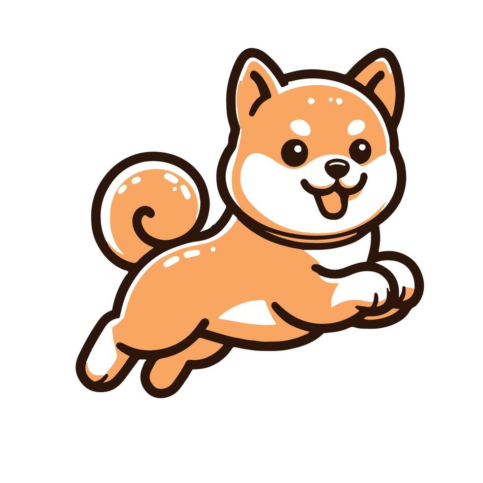 shiba inu. schattig tekenfilm karakter. vector illustratie.