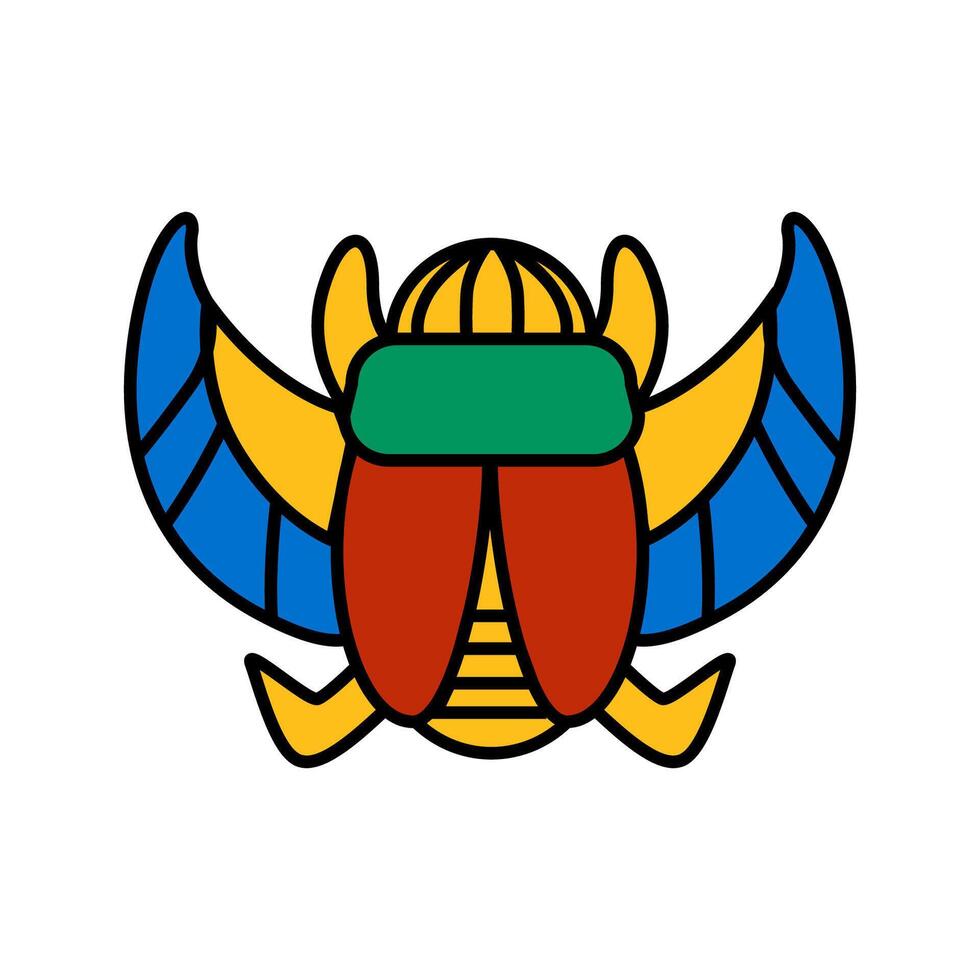 scarabee Egyptische hiëroglief en symbool. oude cultuur zingen en symbool. religie icoon. ontwerp element. vector