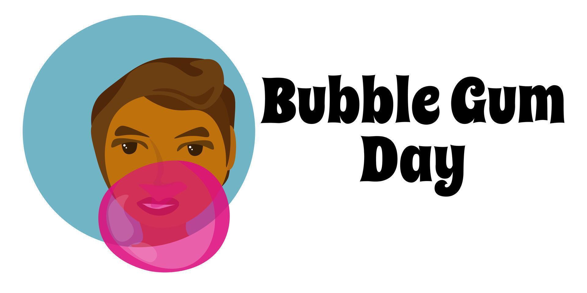 bubbel gom dag, horizontaal poster of banier ontwerp over een buitengewoon vakantie vector