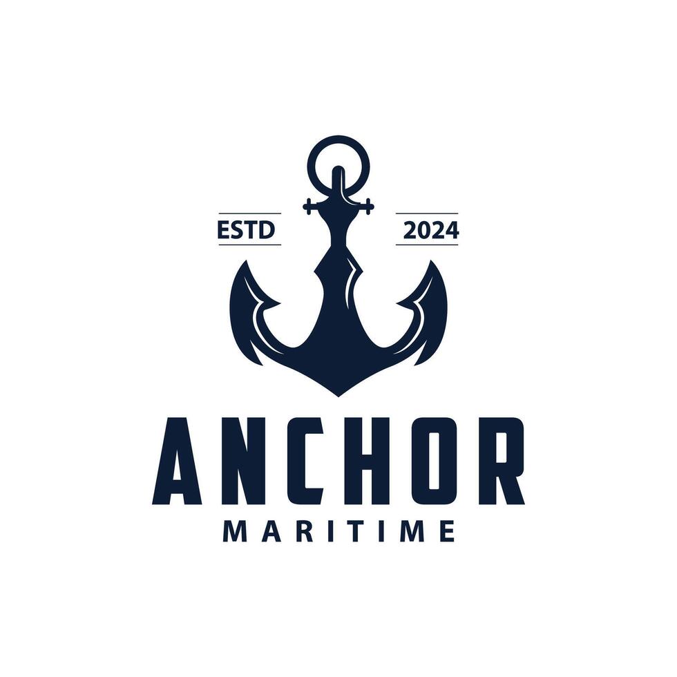 marinier schip vector anker logo gemakkelijk minimalistische ontwerp anker illustratie gemakkelijk marinier symbool sjabloon