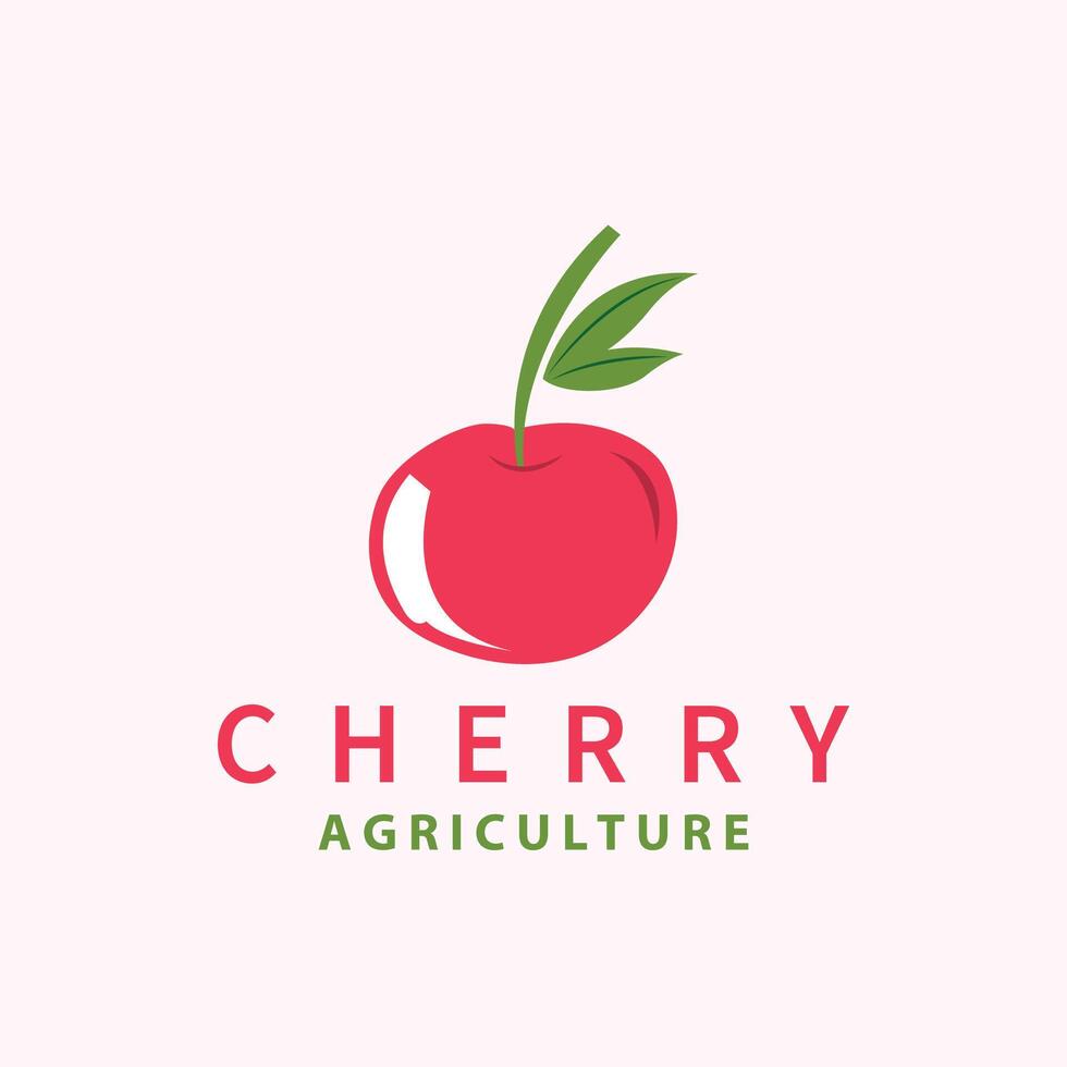 rood BES fruit tuin fabriek silhouet ontwerp sjabloon kers logo vector illustratie