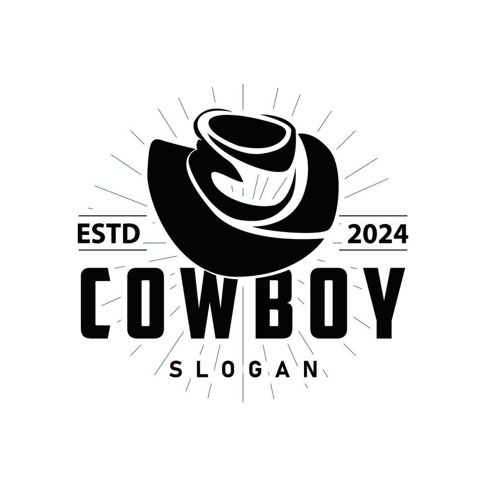 cowboy hoed logo gemakkelijk oud west land Texas cowboy zwart minimalistische ontwerp retro wijnoogst vector silhouet