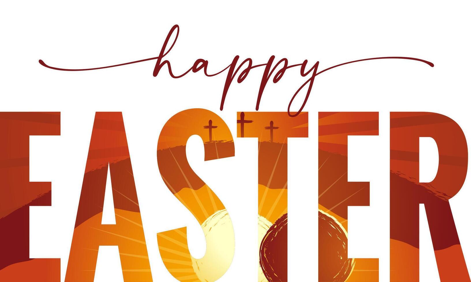 gelukkig Pasen schattig creatief spandoek. kerk onderhoud uitnodiging sjabloon. vector illustratie