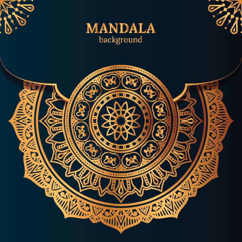luxe mandala achtergrond met gouden arabesk patroon Arabische islamitische Oost-stijl vector