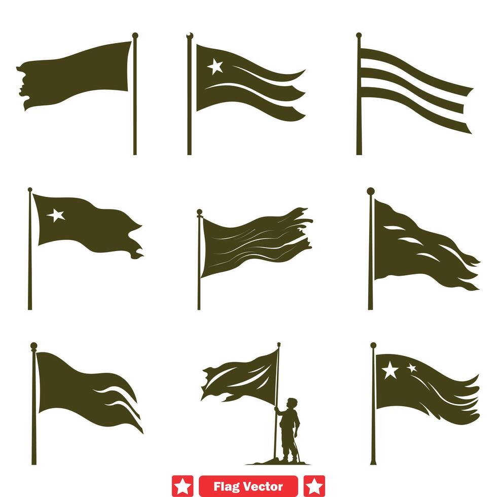 ai gegenereerd dynamisch vlag illustraties levendig vector silhouetten presentatie van nationaal identiteit