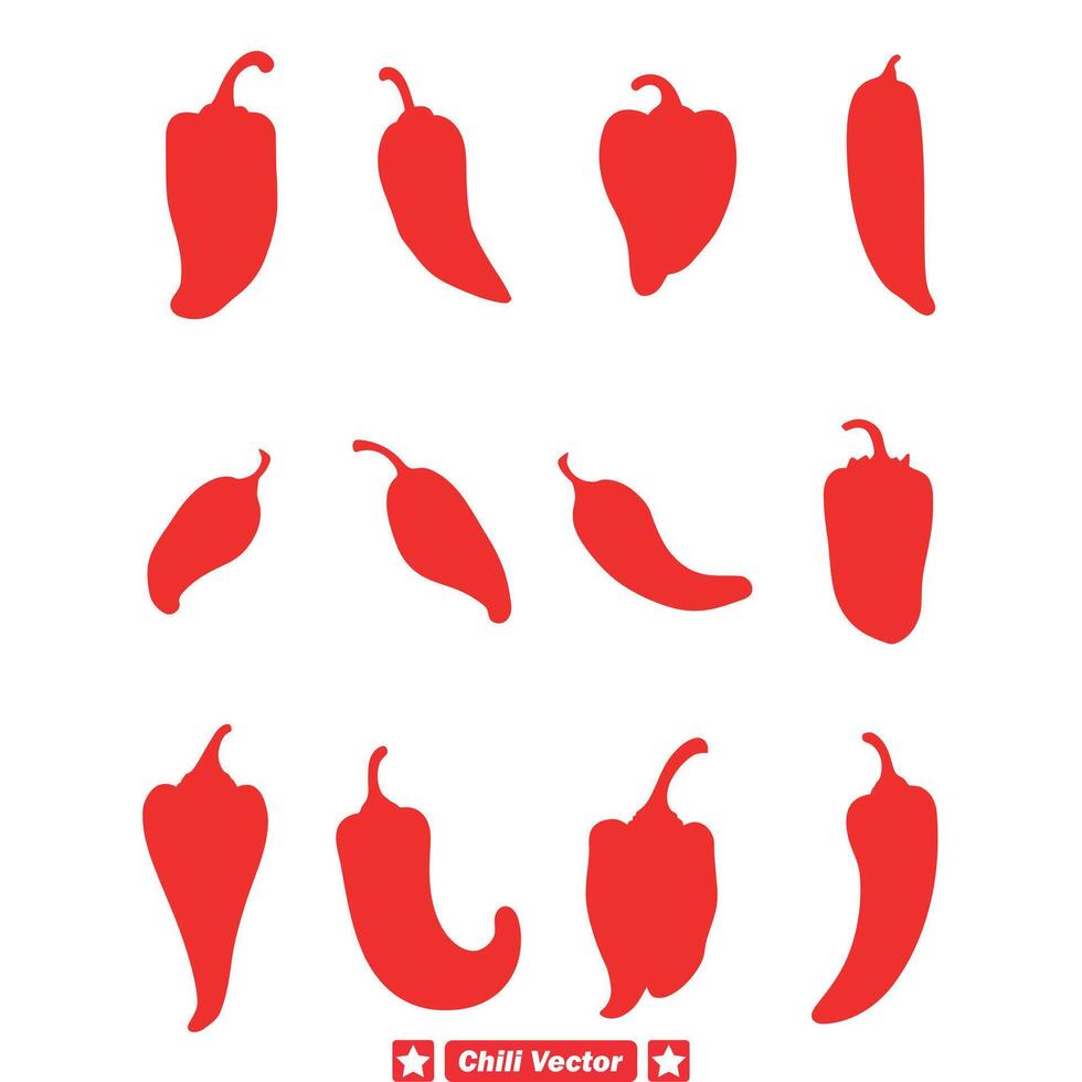 ai gegenereerd Chili extravagant dynamisch vector silhouetten ideaal voor culinaire merken