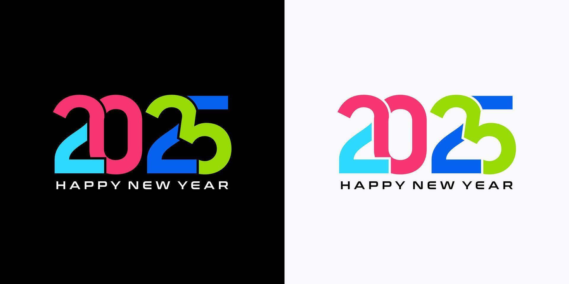 2025 nieuw jaar ontwerp met kleurrijk met elkaar verbonden getallen concept sjabloon vector