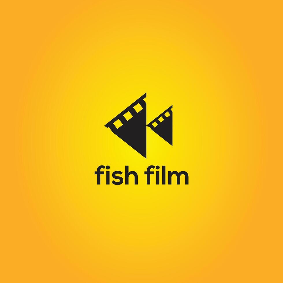 vis film logo ontwerp sjabloon, vector illustratie