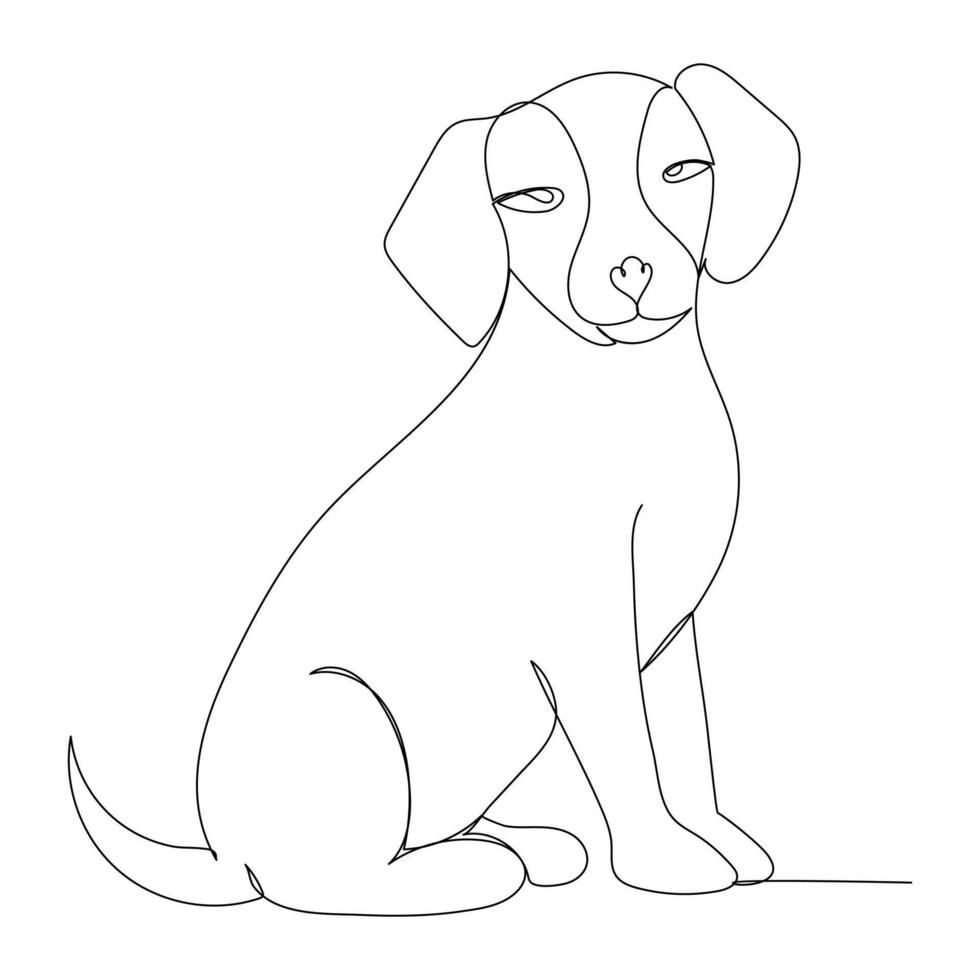 doorlopend een lijn hond tekening uit lijn vector illustratie ontwerp