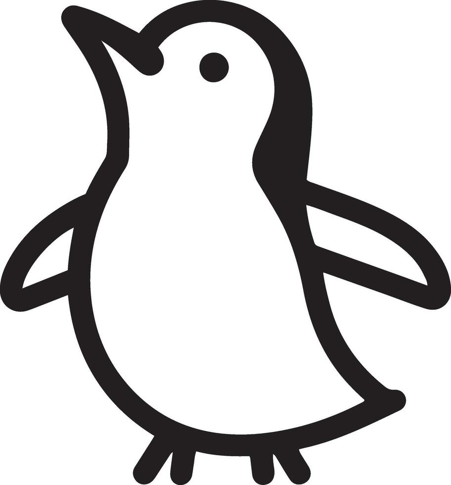 schattig pinguïn vector icoon lijn stijl. gemakkelijk lijn pinguïn icoon illustratie vector Aan wit achtergrond.