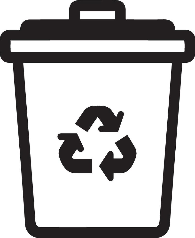 bak vector icoon met recycling teken lijn ontwerp. uitschot kan symbool vector illustratie.