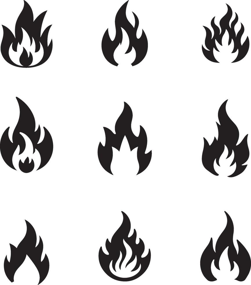 brand vlam icoon vector set. brand vlam symbool Aan wit achtergrond.