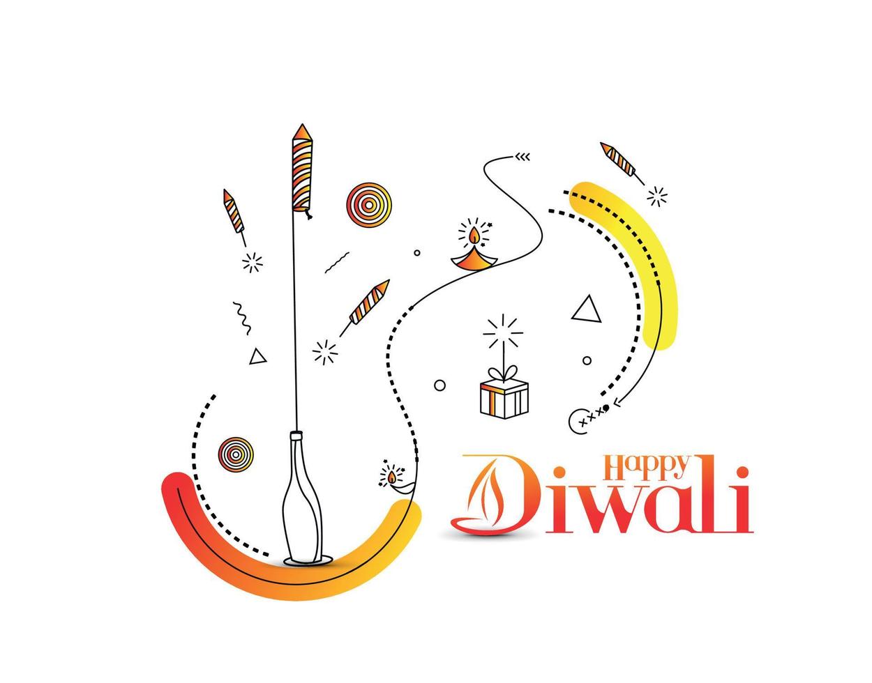 gelukkige diwali achtergrond, vectorillustratie. vector