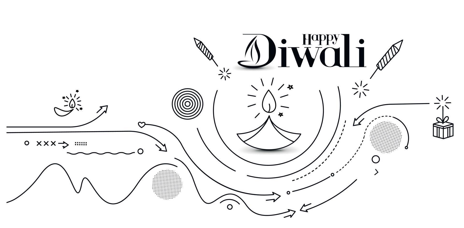 gelukkige diwali verkoop banner poster, vectorillustratie. vector