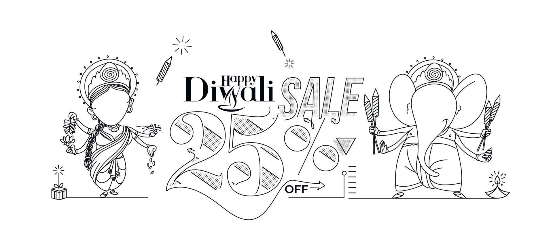 gelukkige diwali verkoop banner poster, vectorillustratie. vector