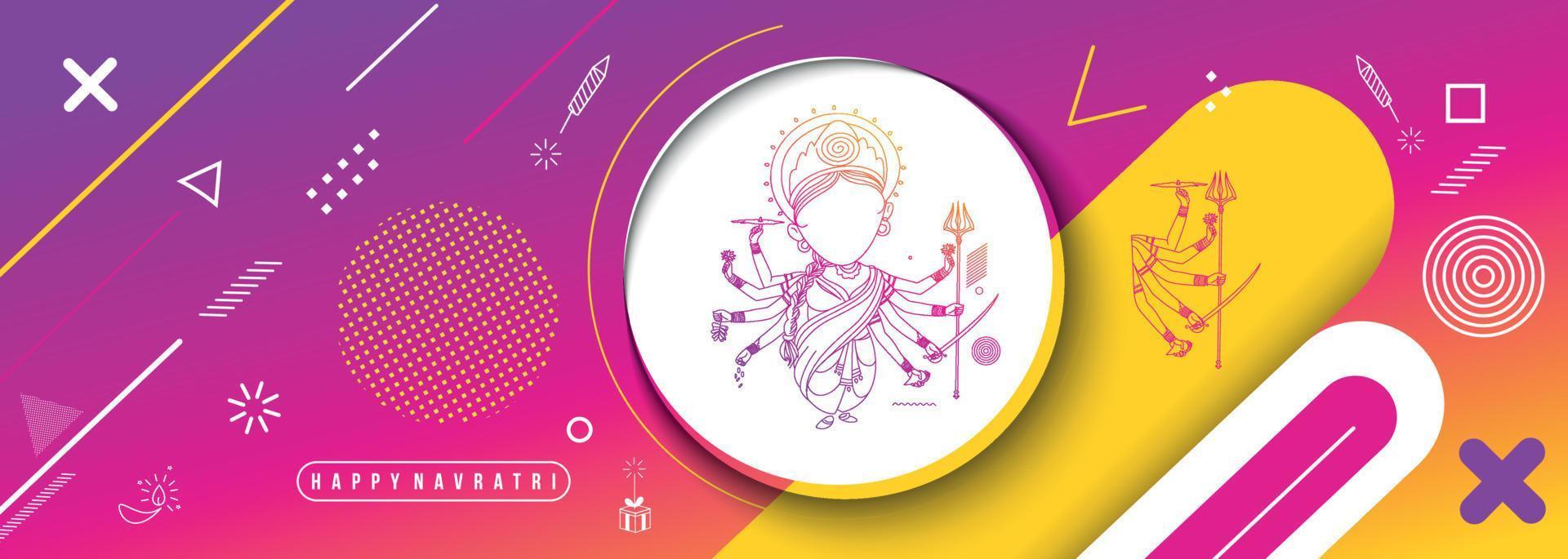 gelukkige durga puja achtergrond godin durga hindoe festival shubh navratri of durga pooja. vector