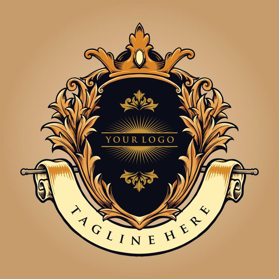 beste koningsbadge-logo luxe bedrijf vector