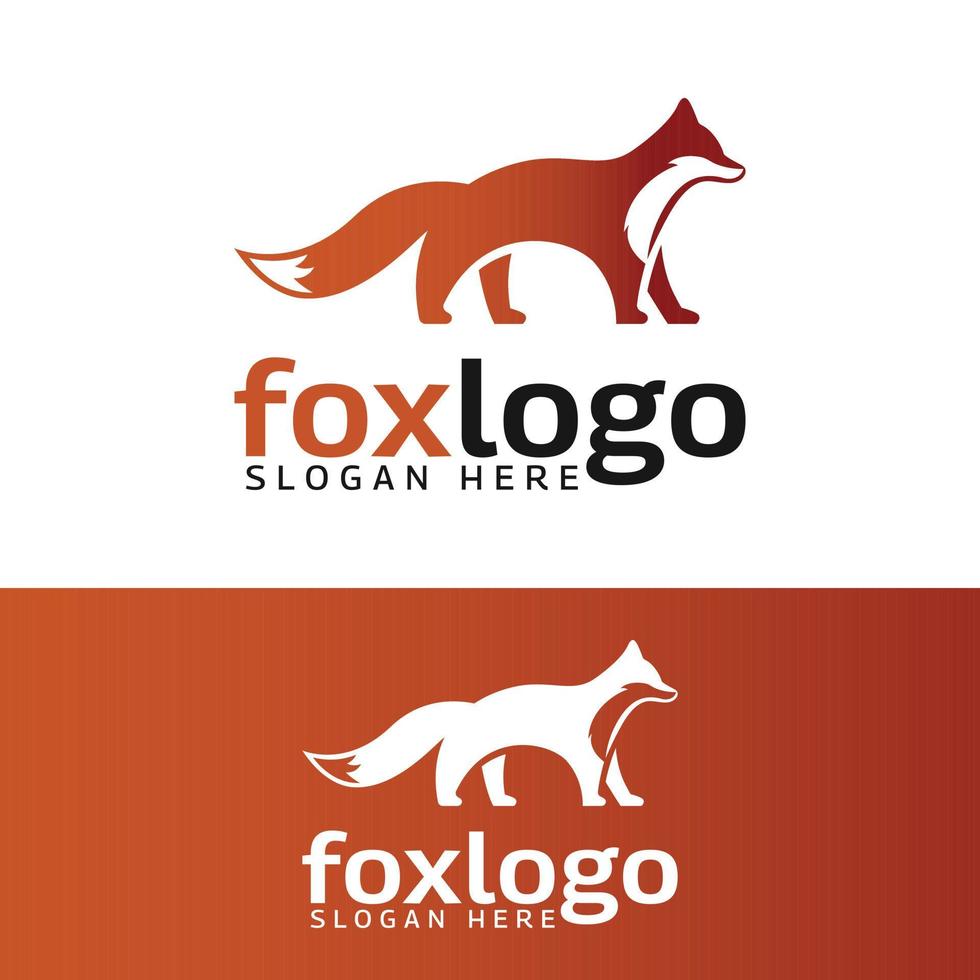 moderne vos silhouet in oranje kleur logo ontwerpsjabloon. vector