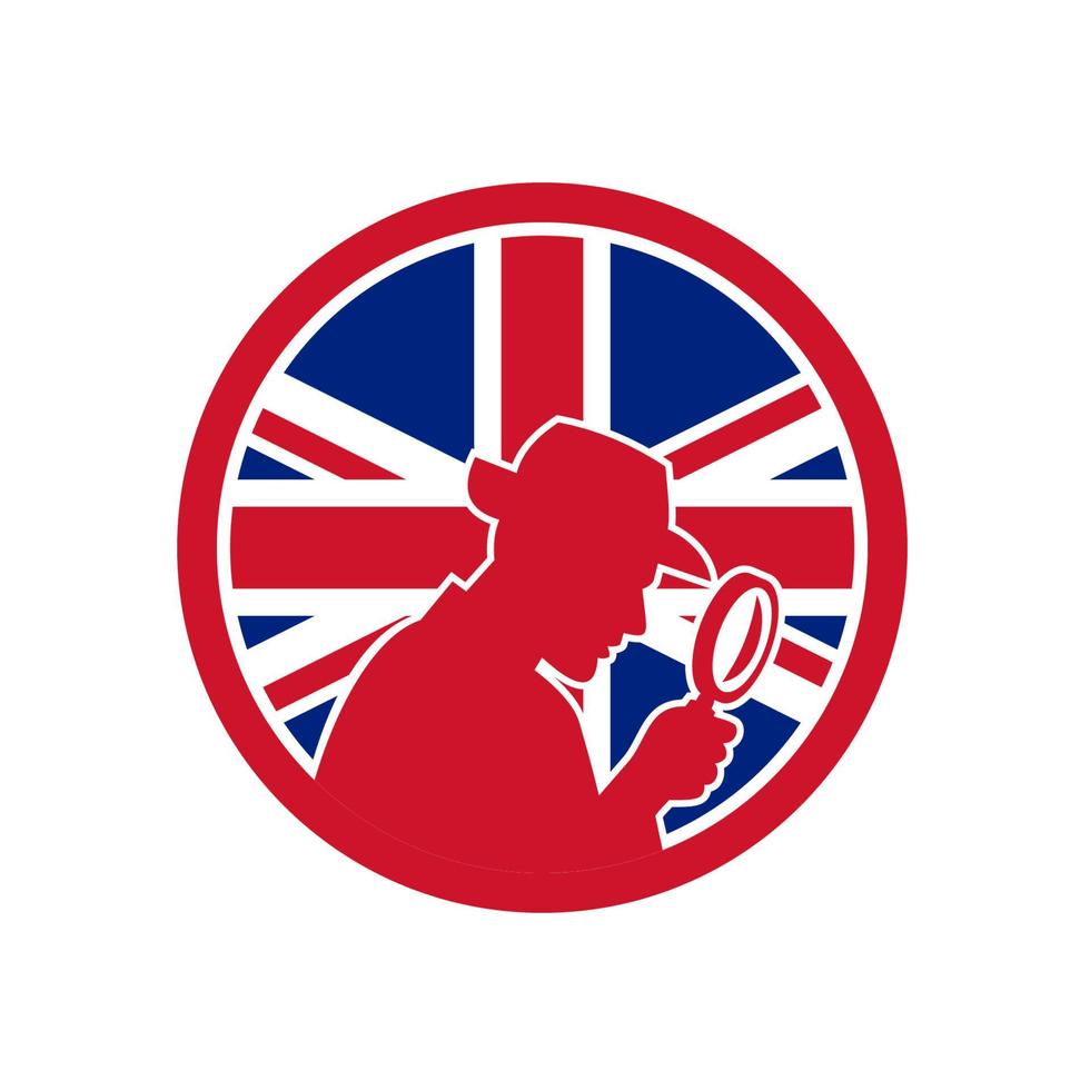 britse detective icon retro vector