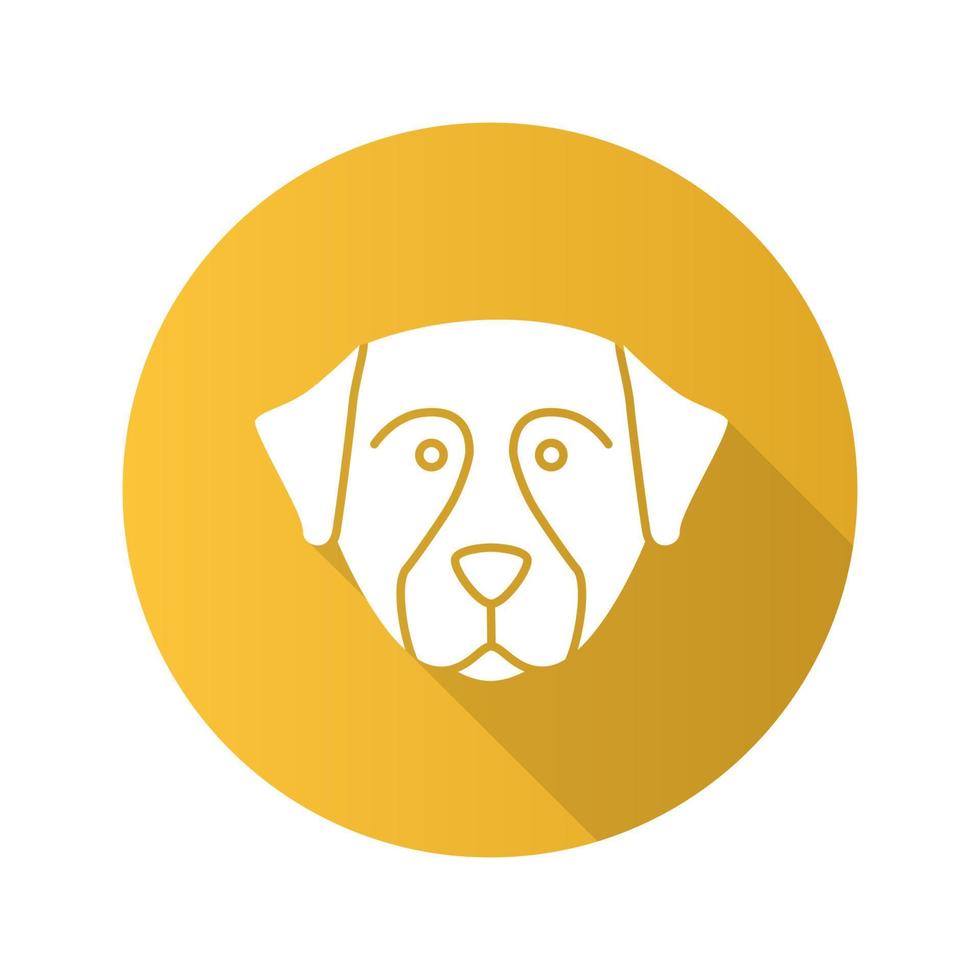 Berner Sennenhond platte ontwerp lange schaduw glyph pictogram. sennenhond hond. vector silhouet illustratie