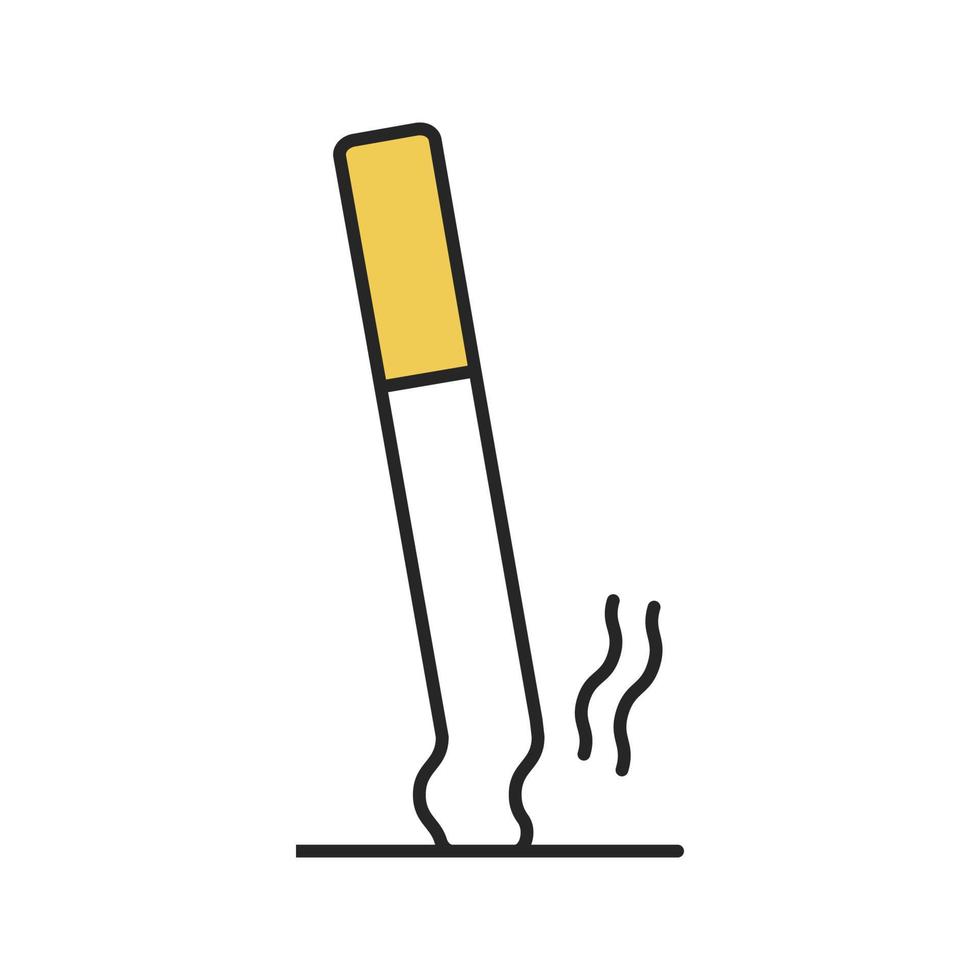 uitgestoten sigaret kleur icoon. stop met roken. geïsoleerde vectorillustratie vector