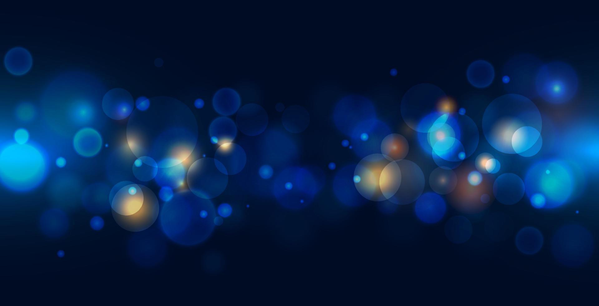 abstract bokehlicht op donkerblauwe achtergrond. vector