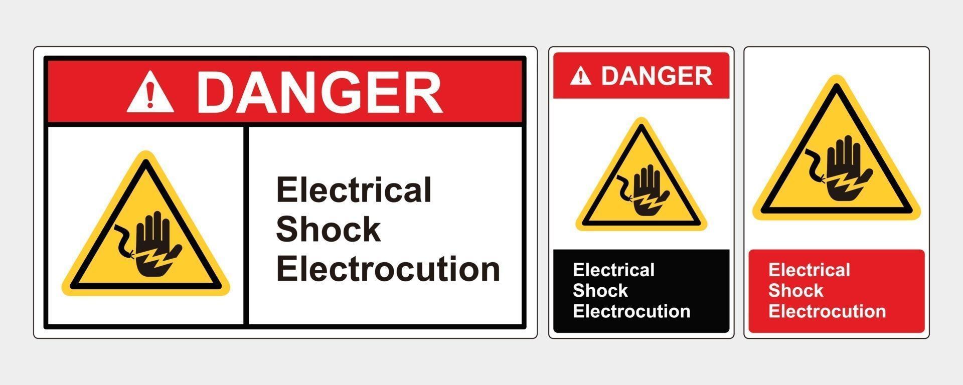 veiligheid teken gevaar elektrische schok elektrocutie vector