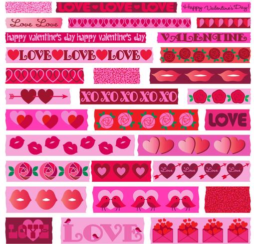 Valentijnsdag washi clipart vector