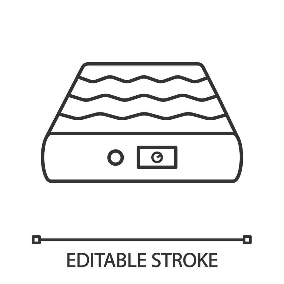 luchtbed lineaire pictogram. dunne lijn illustratie. luchtbed. draagbare matras voor op reis. contour symbool. vector geïsoleerde overzichtstekening. bewerkbare streek