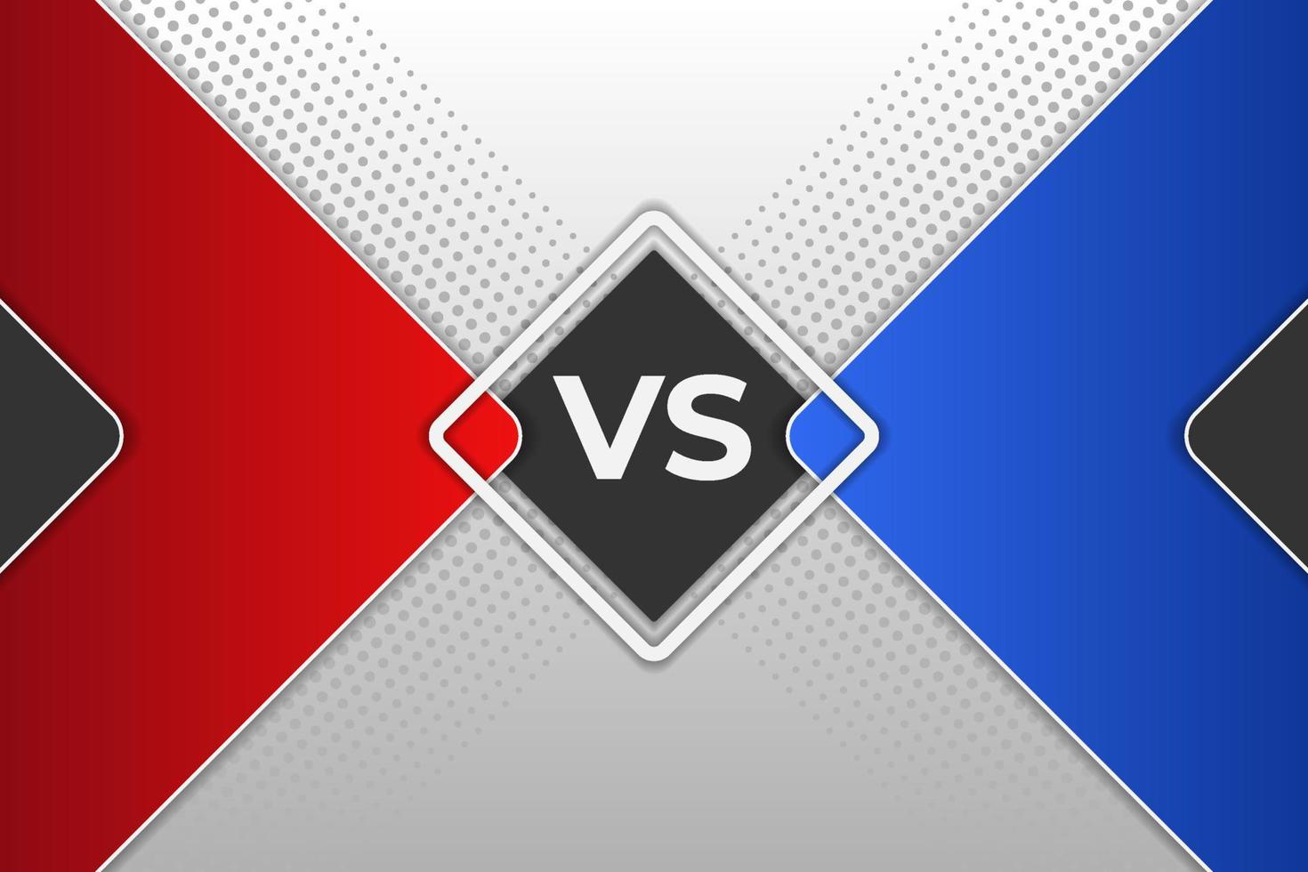 versus sport strijd concurrentie geometrische rood en blauw op witte achtergrond vector