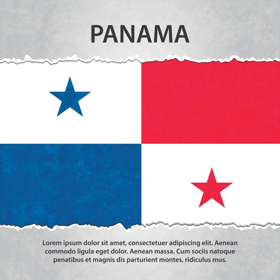 panama vlag op gescheurd papier vector