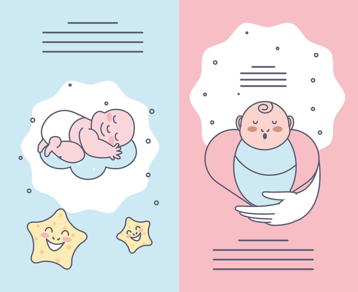 schattige baby's banners vector