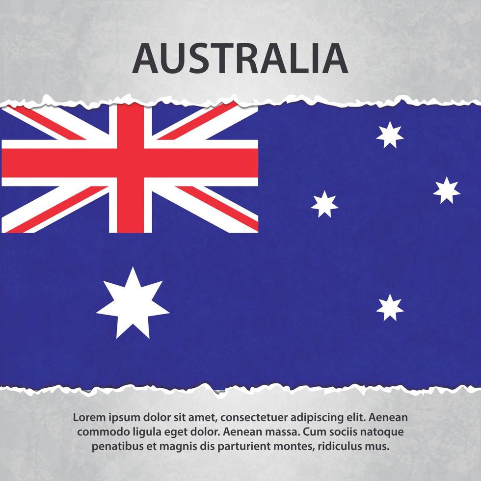 vlag van australië op gescheurd papier vector