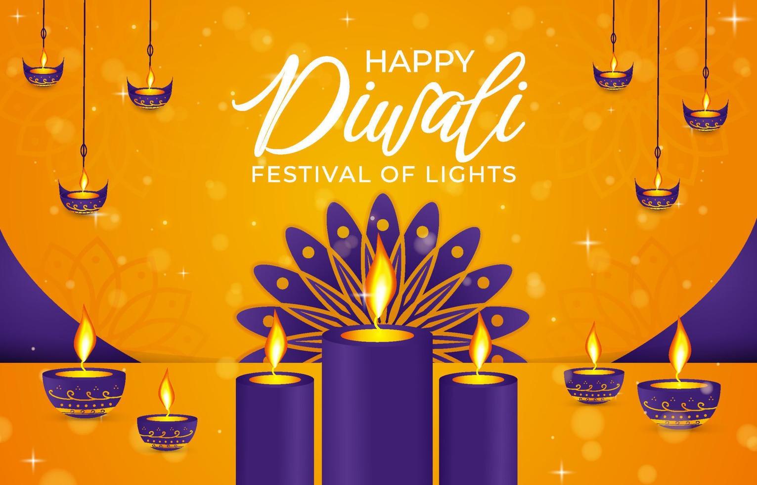 gelukkige diwali festival achtergrond vector