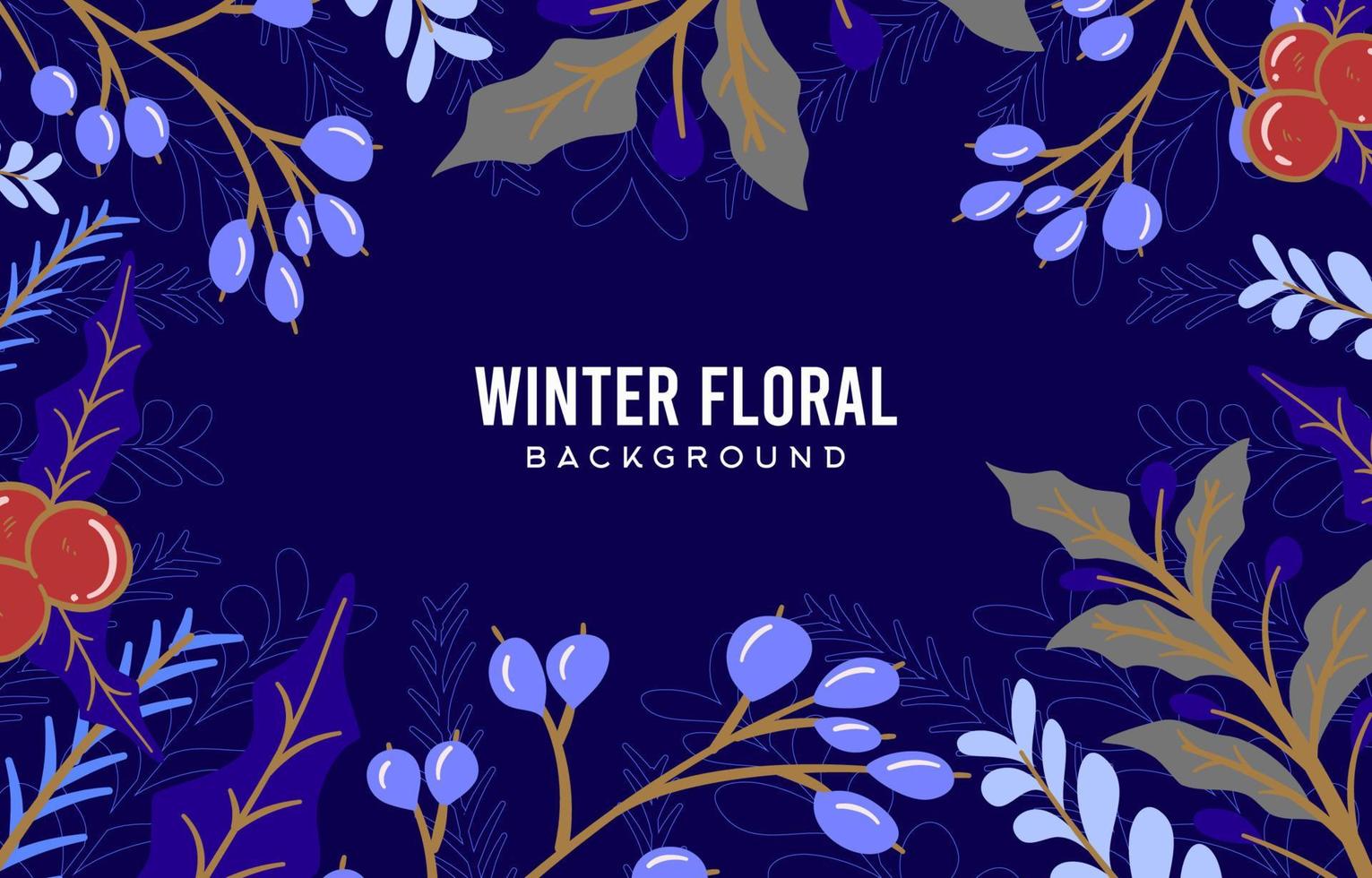 winter bloemen achtergrond vector