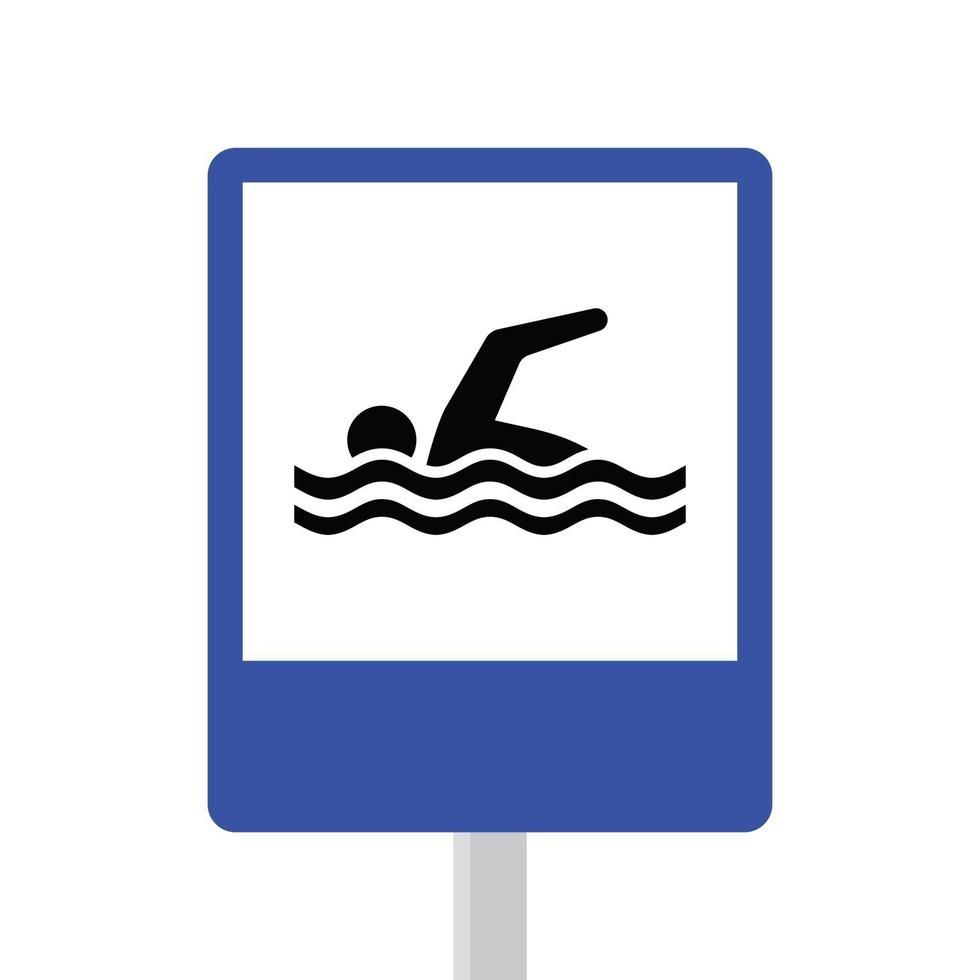 zwembad verkeersbord vector