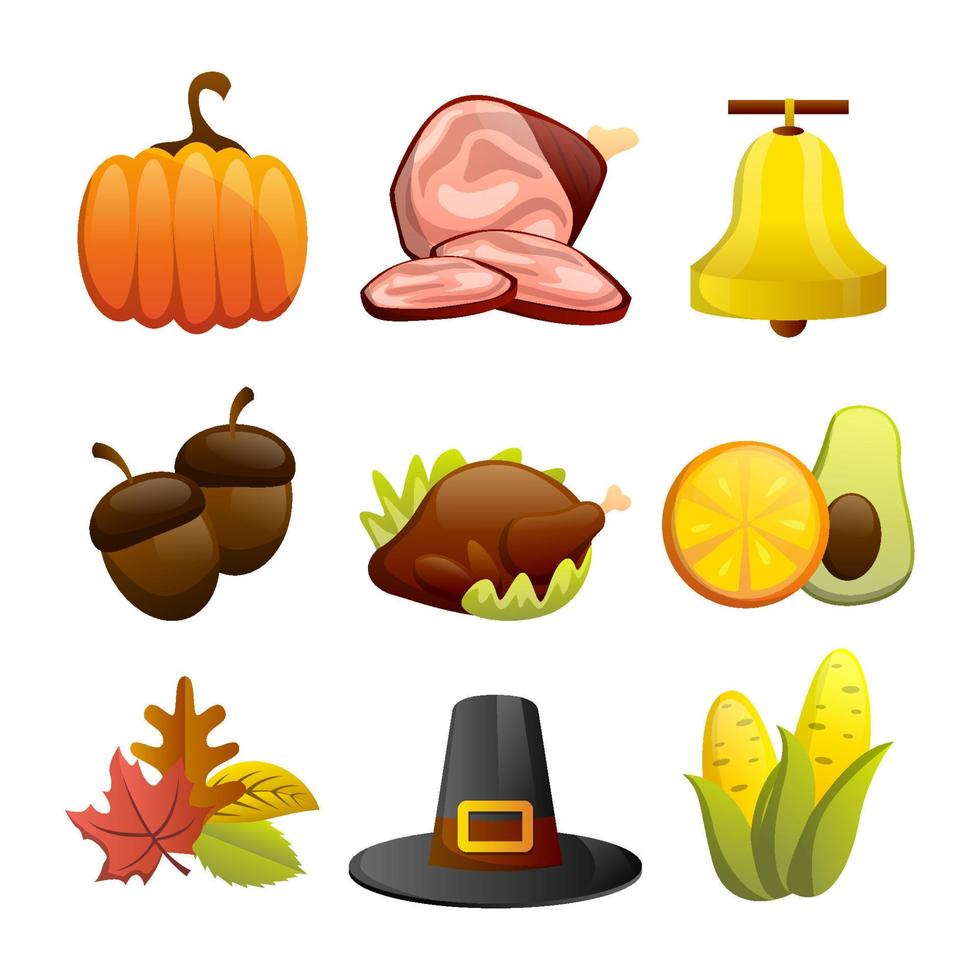 Thanksgiving icoon collectie vector