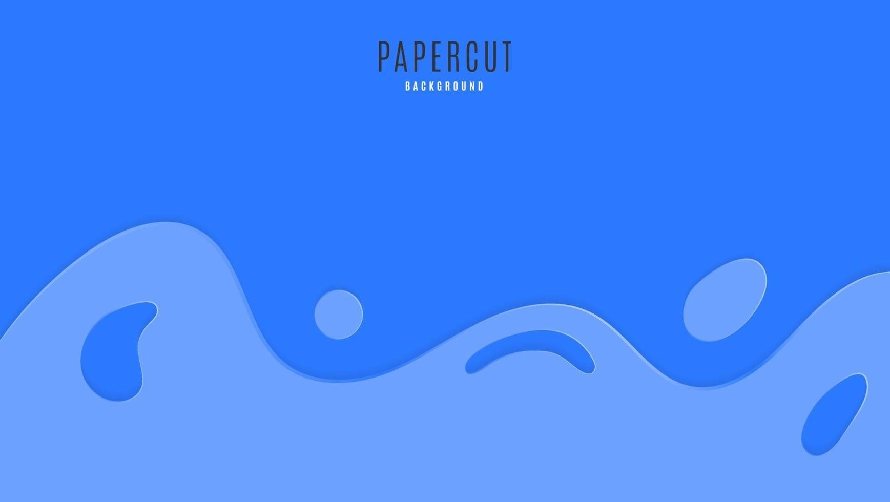 minimale blauwe vloeibare papercut-stijl ontwerpachtergrond vector