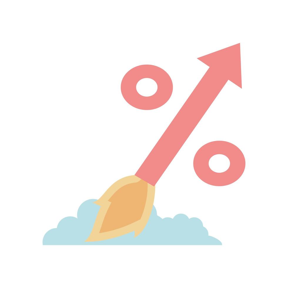 stijgende percentage pijl vector