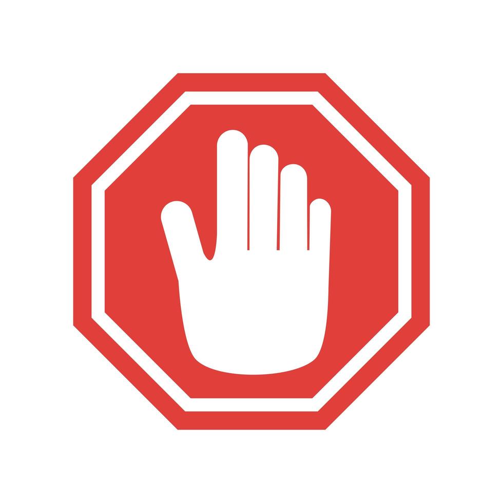 stop handteken vector