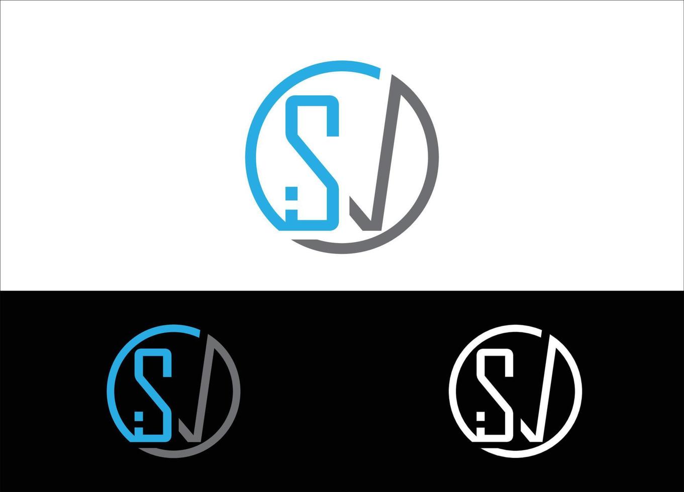 eerste letter sv logo of pictogram ontwerp vector afbeelding sjabloon