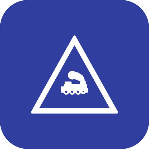 Vector spoorwegovergang trein verkeersbord pictogram