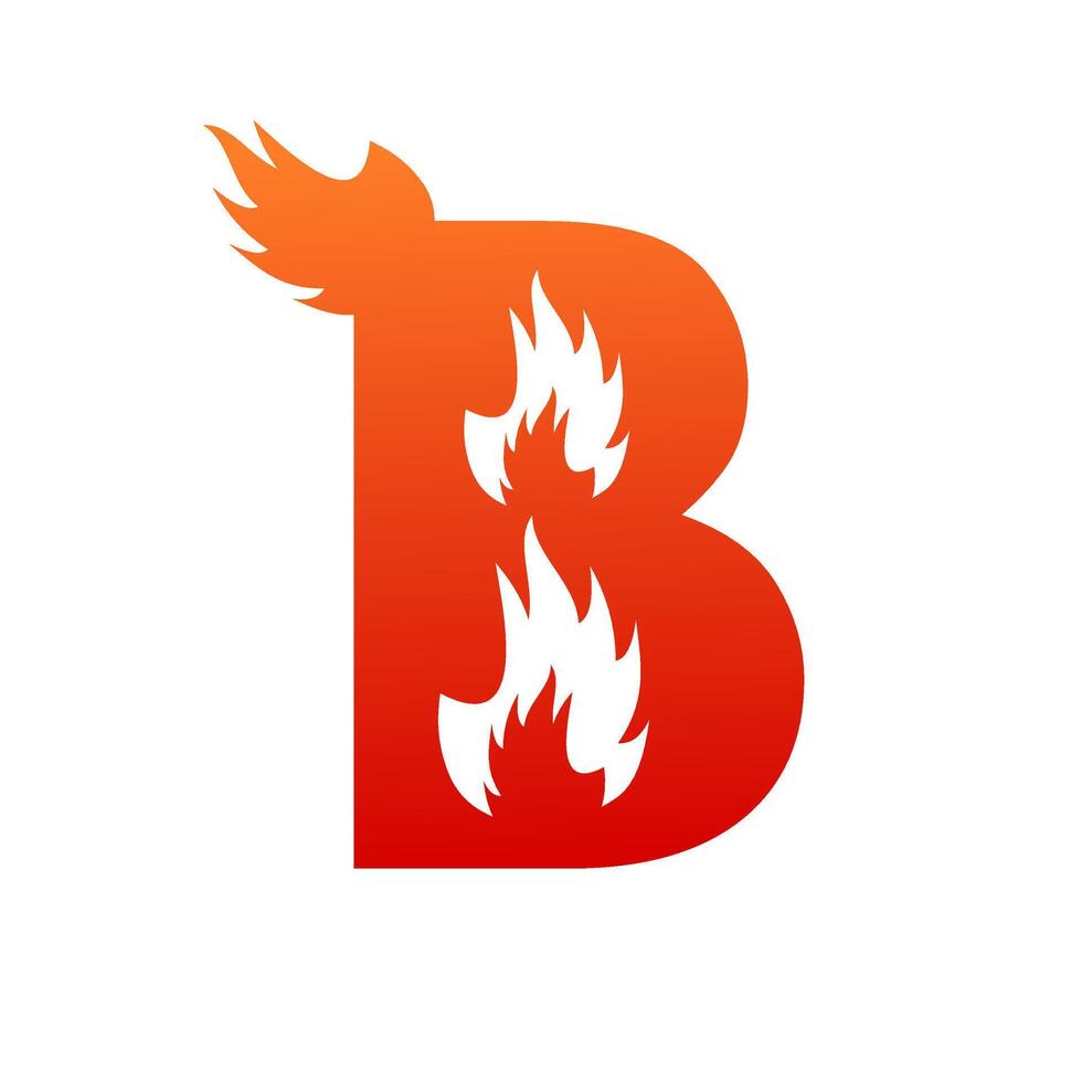 brief b met brand logo sjabloon illustratie vector