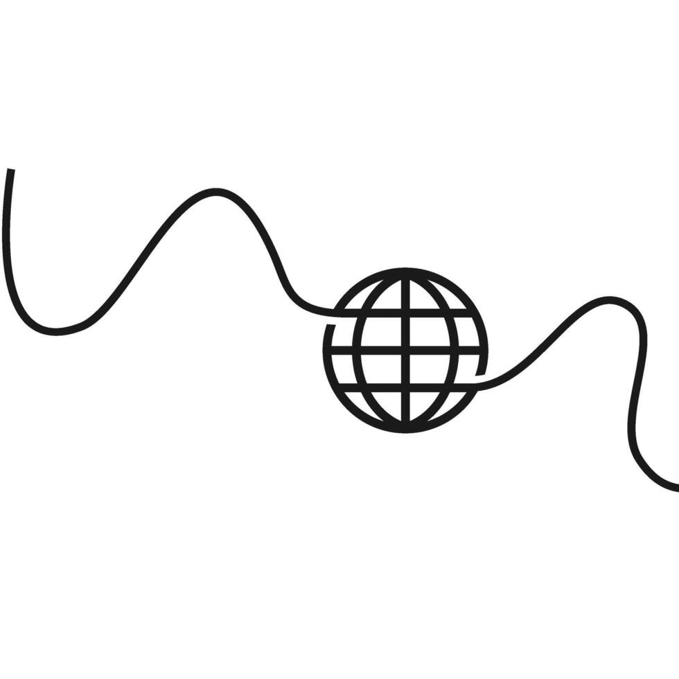 wereld met lijn logo sjabloon illustratie vector