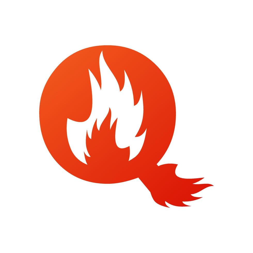 brief q met brand logo sjabloon illustratie vector