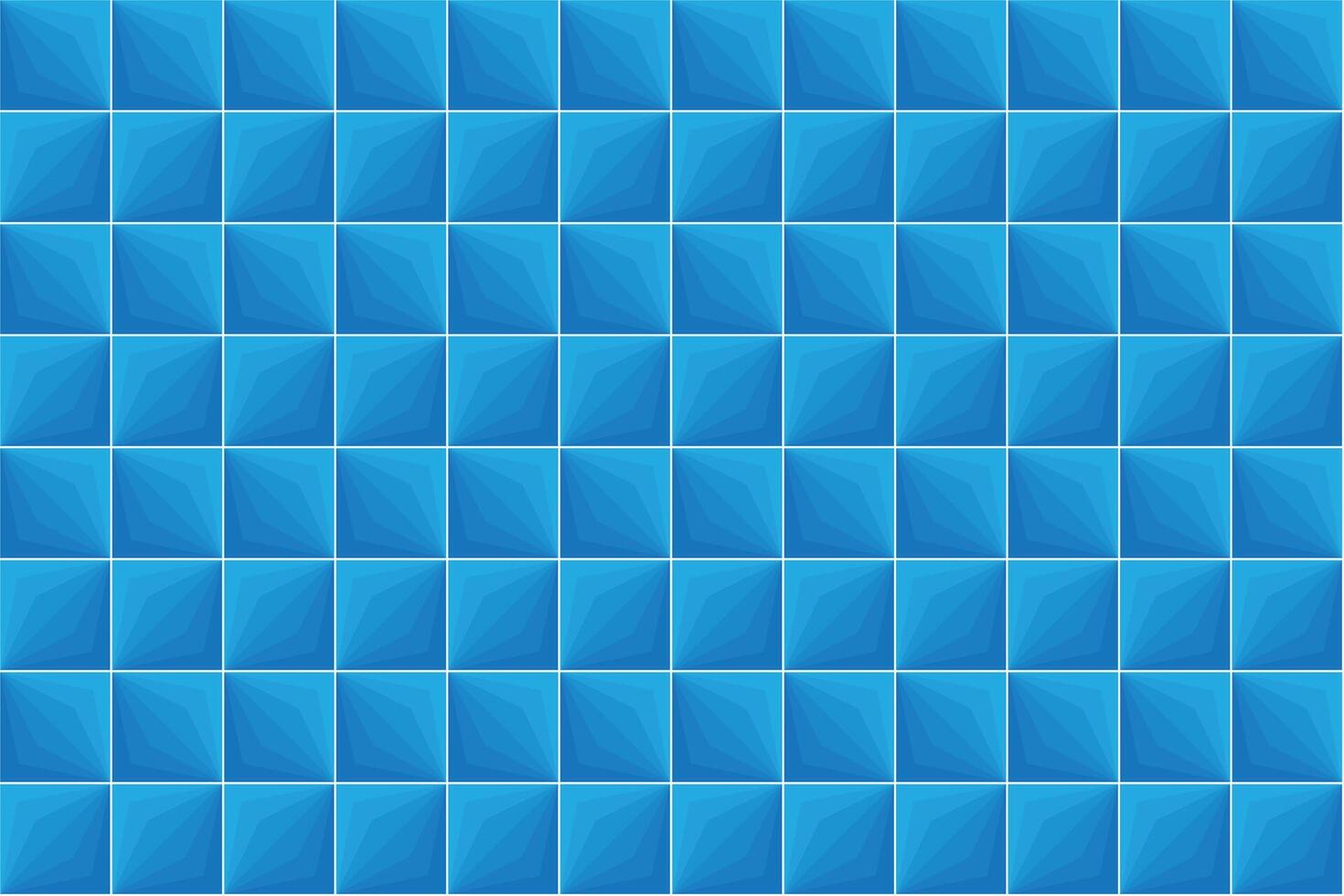 illustratie patroon, abstract meetkundig stijl. herhalen van blauw kleur laag in plein Aan wit achtergrond. vector