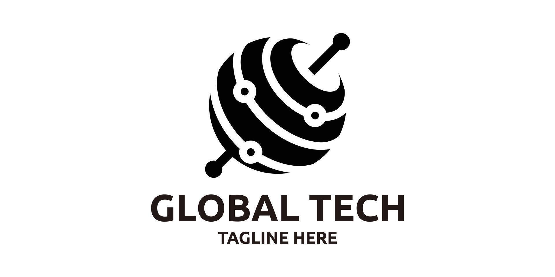 creatief globaal tech logo ontwerp, modern wereld en technologie logo ontwerp, technologie logo ontwerp sjabloon, symbool, icoon, vector, creatief idee. vector